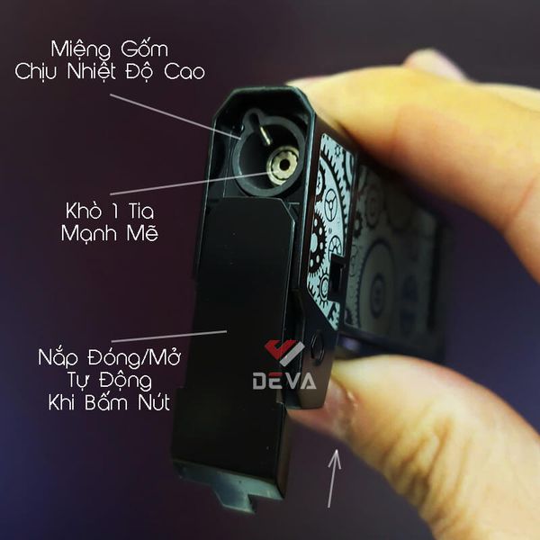 Bật lửa Honest khò 1 tia nắp mở tự động kèm đục Cigar BCZ 836