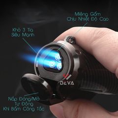 Bật lửa Honest khò 3 tia nắp mở tự động kèm đục Cigar BCZ835