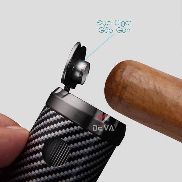Bật lửa Honest khò 3 tia nắp mở tự động kèm đục Cigar BCZ835