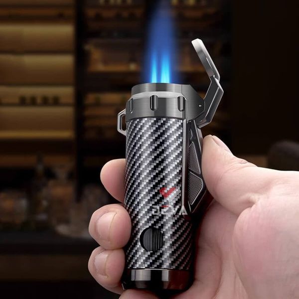 Bật lửa Honest khò 3 tia nắp mở tự động kèm đục Cigar BCZ835