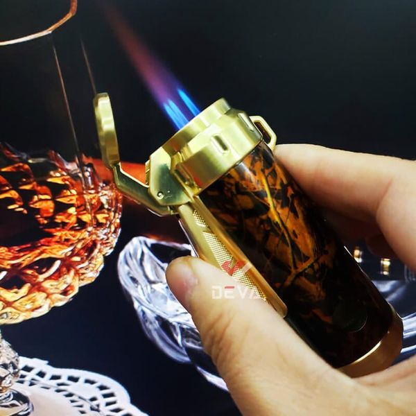 Bật lửa Honest khò 3 tia nắp mở tự động kèm đục Cigar BCZ835