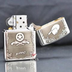 Zippo Bạc Khối Armor Khắc Cô Gái Cao Bồi Hot Cowgirl BK62