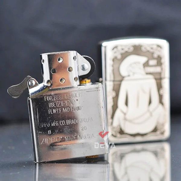 Zippo Bạc Khối Armor Khắc Cô Gái Cao Bồi Hot Cowgirl BK62