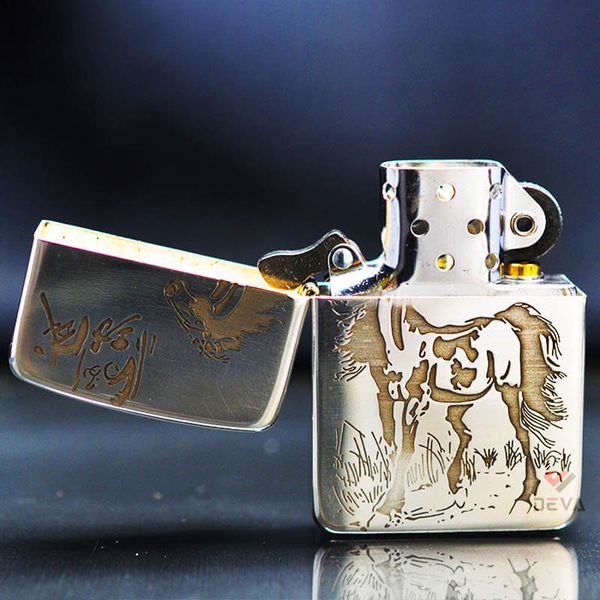 Zippo Bạc Khối Tái Bản 1941 Chủ Đề Ngựa Bản Giới Hạn BK70