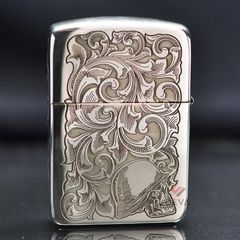 Zippo Bạc Khối Tái Bản 1941 Khắc Hoa Văn Cô Gái Sexy BK46