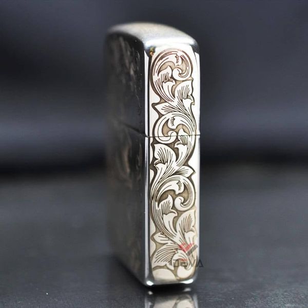 Zippo Bạc Khối Tái Bản 1941 Khắc Hoa Văn Cô Gái Sexy BK46