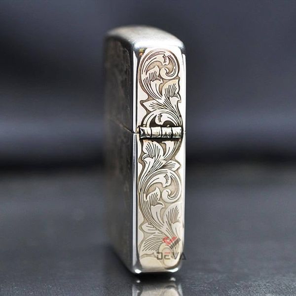 Zippo Bạc Khối Tái Bản 1941 Khắc Hoa Văn Cô Gái Sexy BK46