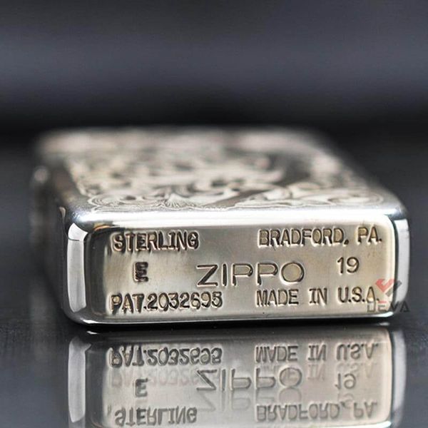 Zippo Bạc Khối Tái Bản 1941 Khắc Hoa Văn Cô Gái Sexy BK46