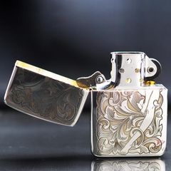 Zippo Bạc Khối Tái Bản 1941 Khắc Hoa Văn Cô Gái Sexy BK46