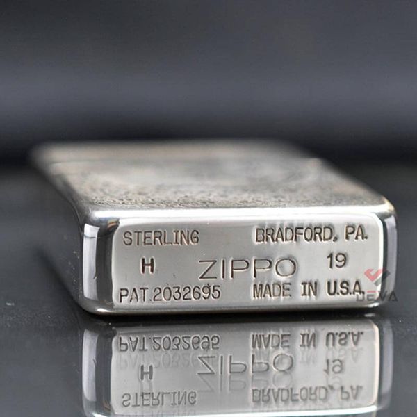 Zippo Bạc Khối Tái Bản 1941 Khắc Hoa Văn Rồng Phượng BK32