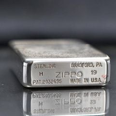 Zippo Bạc Khối Tái Bản 1941 Khắc Hoa Văn Rồng Phượng BK32