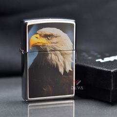 Zippo Mạ Chrome Bạc Bóng In Hình Chim Ưng Eagle Z99