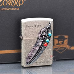 Zorro gắn emblem lông chim thổ dân ốp đá Z9667