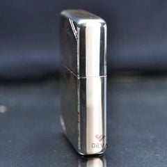 Zippo Bạc Khối Tái Bản 1937 Vintage Chặt Góc Khắc Hình Quan Vũ BK31