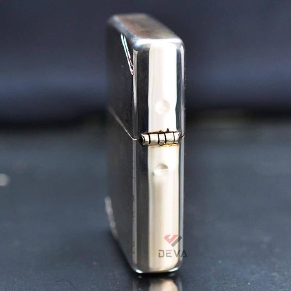 Zippo Bạc Khối Tái Bản 1937 Vintage Chặt Góc Khắc Hình Quan Vũ BK31