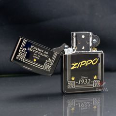 Zippo Đen Khắc Khung Thương Hiệu Zippo Framed Design Z182