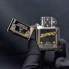Zippo Đen Khắc Khung Thương Hiệu Zippo Framed Design Z182