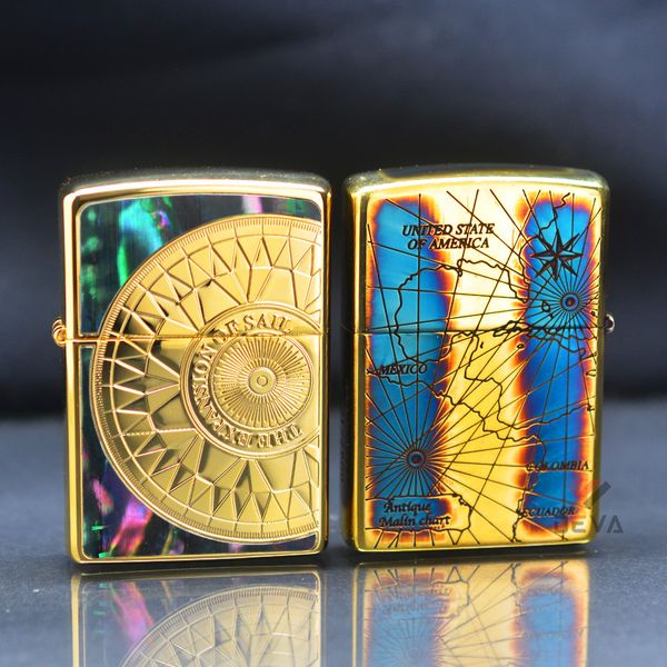 Zippo Bản Giới Hạn Khảm Trai Mặt La Bàn The Expansion Of Sail ZN01