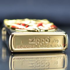 Zippo Mỹ Xuất Nhật Ốp Emblem Vị Thần Ai Cập Cổ Đại Horus ZN341