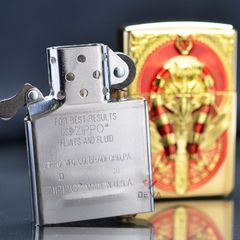 Zippo Mỹ Xuất Nhật Ốp Emblem Vị Thần Ai Cập Cổ Đại Horus ZN341
