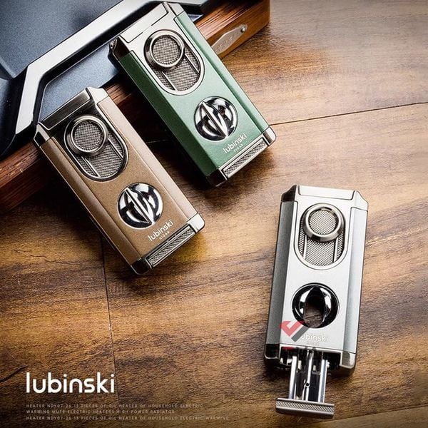 Bật lửa khò 3 tia Lubinski kèm cắt Cigar YJA 10040