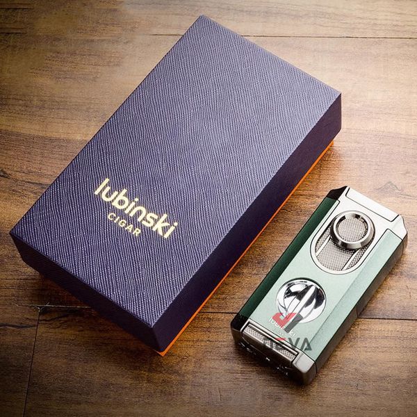 Bật lửa khò 3 tia Lubinski kèm cắt Cigar YJA 10040