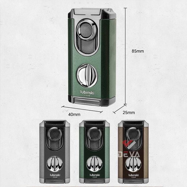 Bật lửa khò 3 tia Lubinski kèm cắt Cigar YJA 10040