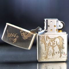 Zippo Bạc Khối Armor Bản Giới Hạn Hình Ngựa BK21