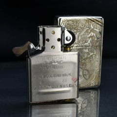 Zippo Bạc Khối Tái Bản 1937 Chặt Góc Khắc Kỳ Lân Tài Lộc BK84
