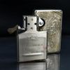 Zippo Bạc Khối Tái Bản 1937 Chặt Góc Khắc Kỳ Lân Tài Lộc BK84