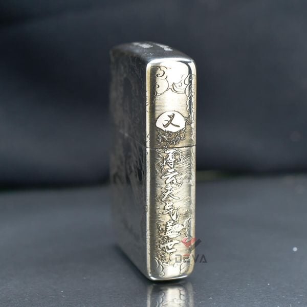 Zippo Bạc Khối Khắc Quan Vũ Quan Vân Trường BK34