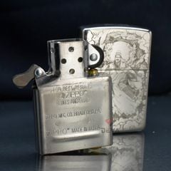 Zippo Bạc Khối Khắc Quan Vũ Quan Vân Trường BK34