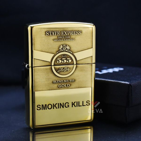 Zippo Khắc Sâu Chủ Đề Thương Hiệu Thuốc Lá 555 ZK58