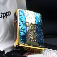 Zippo Armor Đồng Cháy Khắc Rồng Bay Lượn ZN09