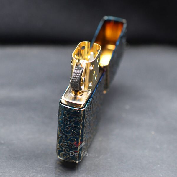 Zippo Armor Màu Đồng Cháy Khắc Chìm Cá Chép May Mắn ZN211