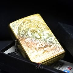 Zippo Khắc Đức Phật Bạch Độ Mẫu Tara Trắng ZN28