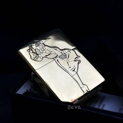 Zippo Khắc Nổi Cô Gái Chống Gió Windproof ZN95