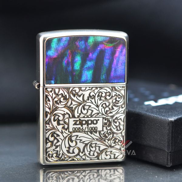 Zippo Khảm Trai Hoa Văn Cổ Bản Giới Hạn ZN31