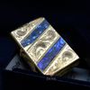 Zippo Khảm Trai Kẻ Chéo Khắc Hoa Văn Cổ Điển ZN60