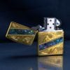 Zippo Khảm Trai Kẻ Chéo Khắc Hoa Văn Cổ Điển ZN60