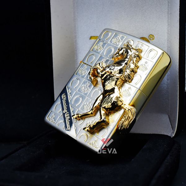 Zippo Ốp Nổi Con Ngựa Winning Whiny Mạ Vàng ZN100