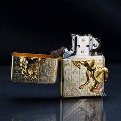 Zippo Ốp Nổi Con Ngựa Winning Whiny Mạ Vàng ZN100