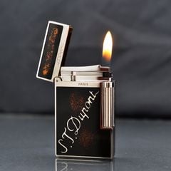 Bật lửa ST Dupont Sơn đen pháo hoa có chữ Dupont vàng D162