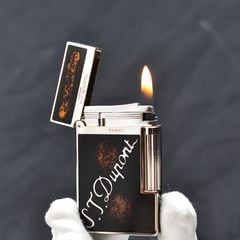 Bật lửa ST Dupont Sơn đen pháo hoa có chữ Dupont vàng D162