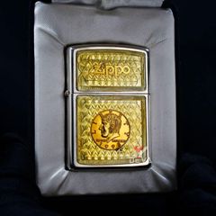 Zippo 1998 mạ bạc gắn emblem C66