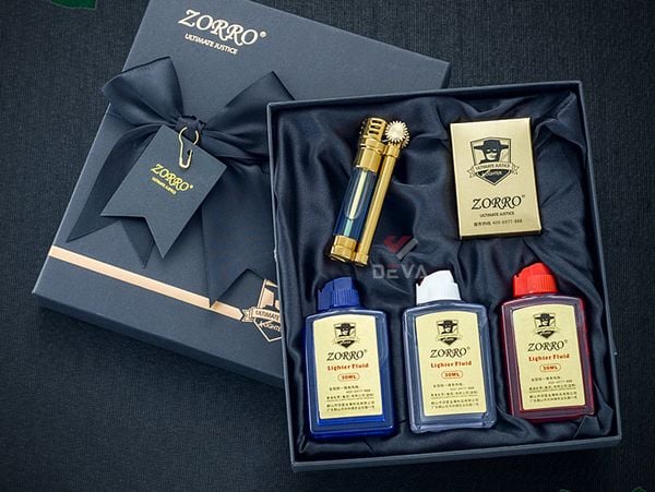 Set bật lửa xăng đá Zorro lộ thiên Z654