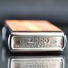 Zippo Mỹ chính hãng mạ chrome ốp  gỗ Tuyết Tùng Z282