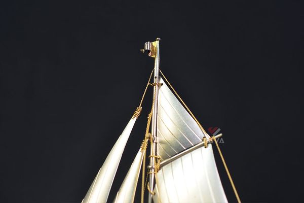 Mô Hình Bạc Trang Trí Thuyền 1 Cột Buồm MHB04