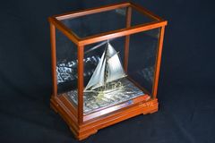 Mô Hình Bạc Trang Trí Thuyền 1 Cột Buồm MHB04