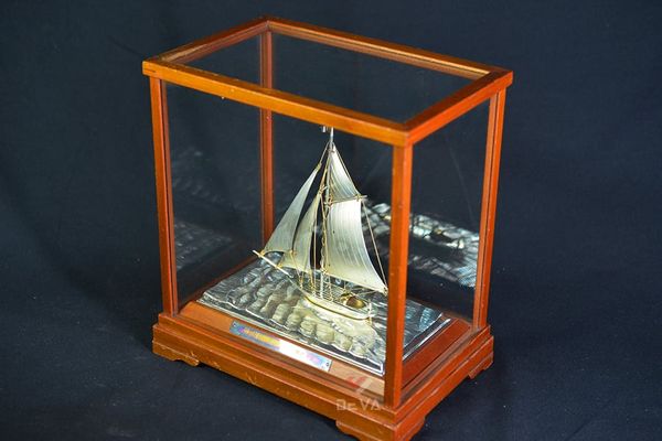 Mô Hình Bạc Trang Trí Thuyền 1 Cột Buồm MHB04